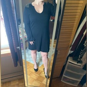 Gorgeous wool blend Banana Republic Black long sleeve Sweater Dress size XL